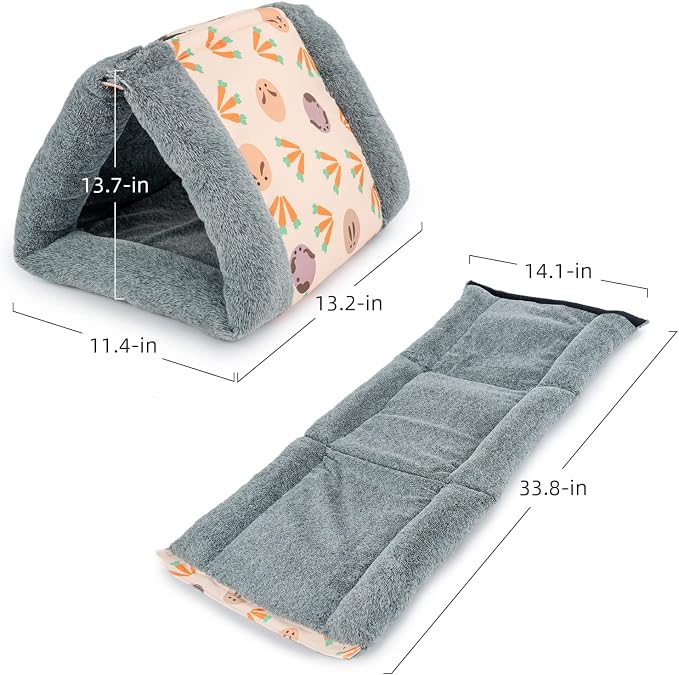 Niteangel Foldable Guinea Pig Tent Bed & Warm Tunnel for Rabbit Ferret Chinchilla Bunny Rats or Other Small Animals