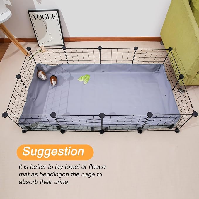 DZWLKJ Guinea Pig Cage Liner Tarp Bottom Waterproof and Washable Base Also for Rabbits, Bunny, Chinchesillas, Hedgehog, Ferrets and Other Small Animals(36x60 inches)