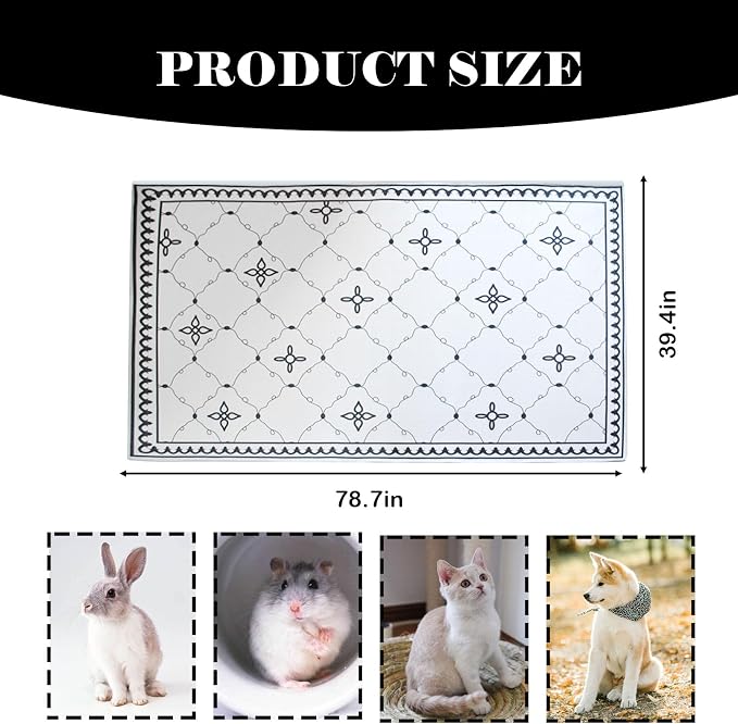 kathson Extra Large Rabbit Cage Liner,78.7×39.4in Reusable Guinea Pigs Rug Anti-Slip Dog Playpen Mat Washable Bunny Floor Mat for Hamster Cats Dog Guinea Pig Chinchillas Ferret