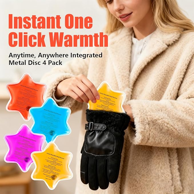 Instant Reusable Hand Warmer - Click Heat Pack for Winter Outdoor Activities - Long Lasting Warmth Perfect for Cold Hands Ideal for Cold Weather, Skiing, Camping & Gifts