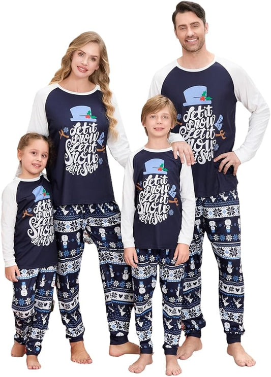 Christmas Family Pajamas Set Matching Holiday Plaid Sleepwear Set Reindeer/Tree Print Loungewear for Xmas Eve