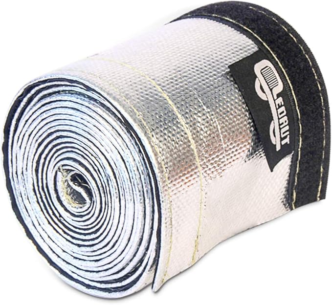 Heat Shroud Sleeve Aluminized Sleeving Express Aluminized Hose and Silver Hose Wire Protection Barrier with Hook and Loop Closure, 3/4" I.D.x 10FT