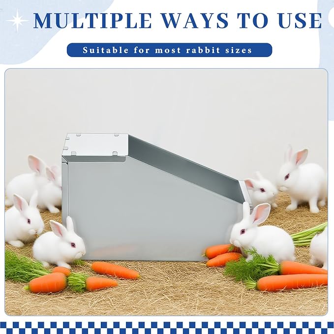 4 Pcs Galvanized Metal Rabbit Nesting Box Bunny Nest Hutch Hideout with Removable Acrylic Floor Breeding Natural Burrow Den Alternative for Rabbit Guinea Pigs Chinchillas (16 * 11.5 * 11.5 Inch)