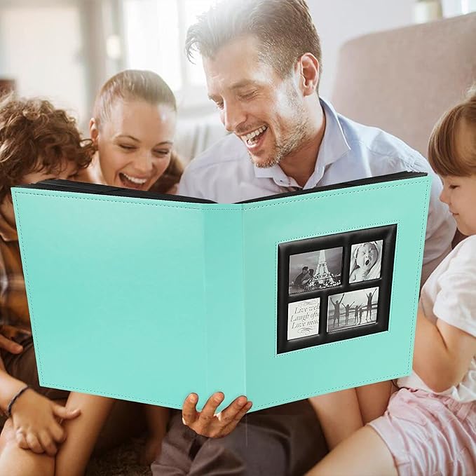Ywlake Photo Album 4x6 500 Pockets Photos, Extra Large Capacity Family Wedding Picture Albums Holds 500 Horizontal and Vertical Photos Pictures Teal