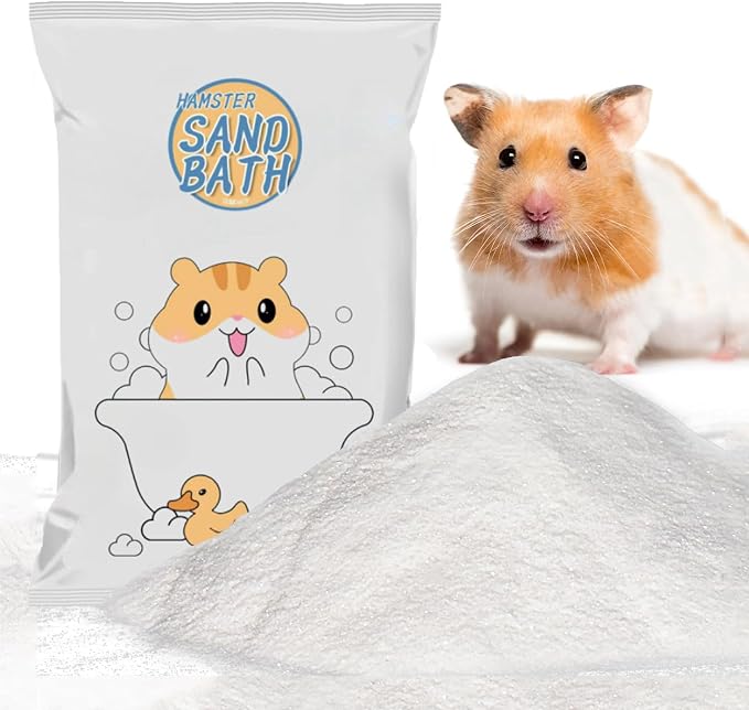 Meow&Woof Hamster Sand Bath Container & Dust-Free Bath Sand Set, 6.5" Sandbox Toilet for Hamster, Gerbil, Chinchilla, Mice – 2.2 lbs Potty Litter Sand for Small Animals (Grey)