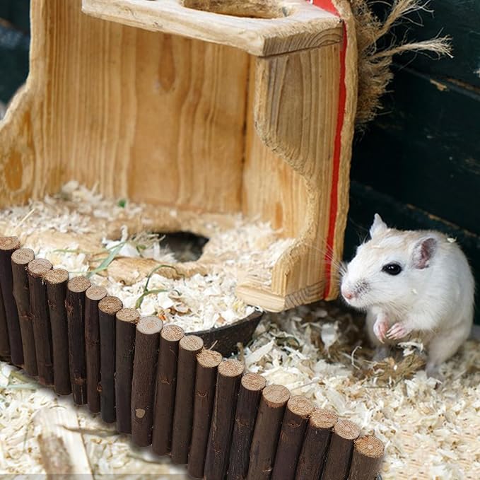 Gvhntk Hamster Wooden Suspension Bridge Rat Climbing Bendable Wooden Ladder Small Animals Arch Bridge Toys for Hamsters Mouse Rat Chipmunk Pig Gerbils Mice Other Small Rodents Animals(25.6L x 2.8W)