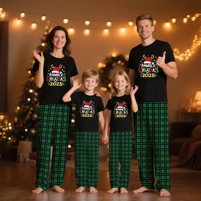 Family Christmas Pajamas Matching Sets Holiday Xmas Party Family Sleepwear Set Jammies for Couples