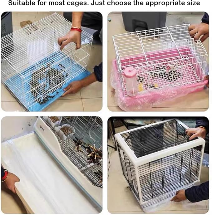 50 Pcs Disposable Rabbit Cage Liner Litter Box Liners Pet Tray Film Bags | Quick Cleanup Leak-Proof Small Animal Toilet Plastic Film Cover for Guinea Pig Bunny Bird Chinchilla