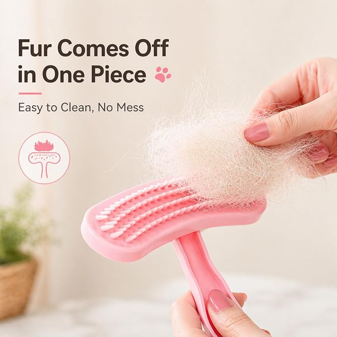 Small Silicone Grooming Brush for Guinea Pigs & Small Pets | Small Pet Fit | Soft Low-Stimulation Brush | Curved Pet Fit | Daily Bonding | Rinse-Clean Head