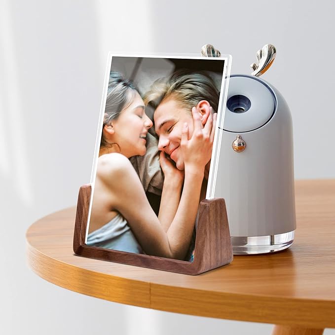 5x7 picture frames, Solid Rustic Wooden Photo Frames with Walnut Wood Base and High Definition Acrylic Glass Covers - for Tabletop or Desktop Display (5x7 inch, Vertical)