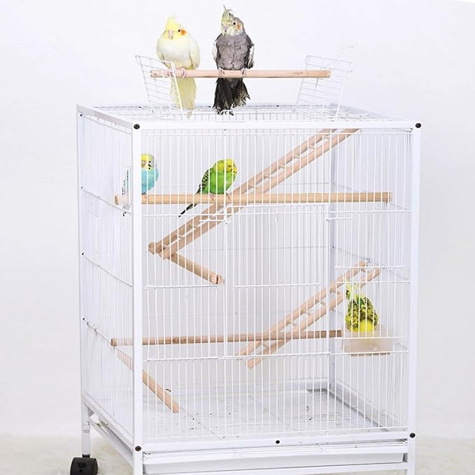 3pcs Natural Wooden Bird Ladder Birdie Basics Perch for Cage Parrots Parakeets Cockatiels Climbing Accessories Wood Perch (6 Step 7 Step 8 Step)