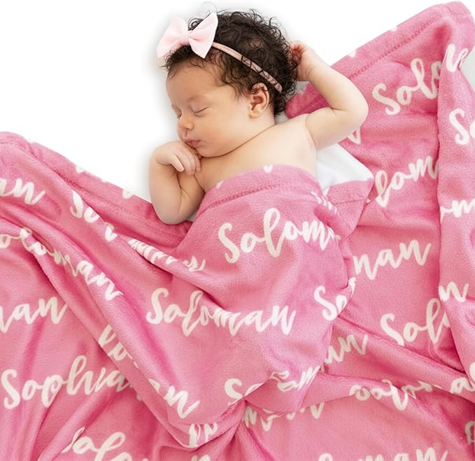 Ship Next Day,Custom Blanket with Name,Personalized Blankets for Kids,Customized Fleece Throw Blanket Christmas Blanket Gifts for Daughter Son