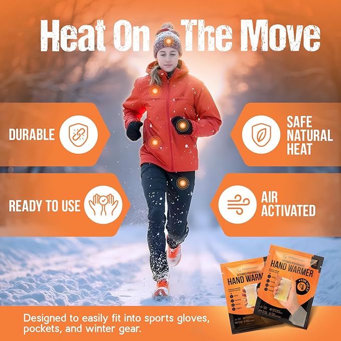 Natural Hand Warmers Disposable - Air Activated 11 Hours of Consistent Natural Heat Handwarmers Pack - Easy Activation | Portable Hot Hands Hand Warmers Bulk, Hot Heat Pack