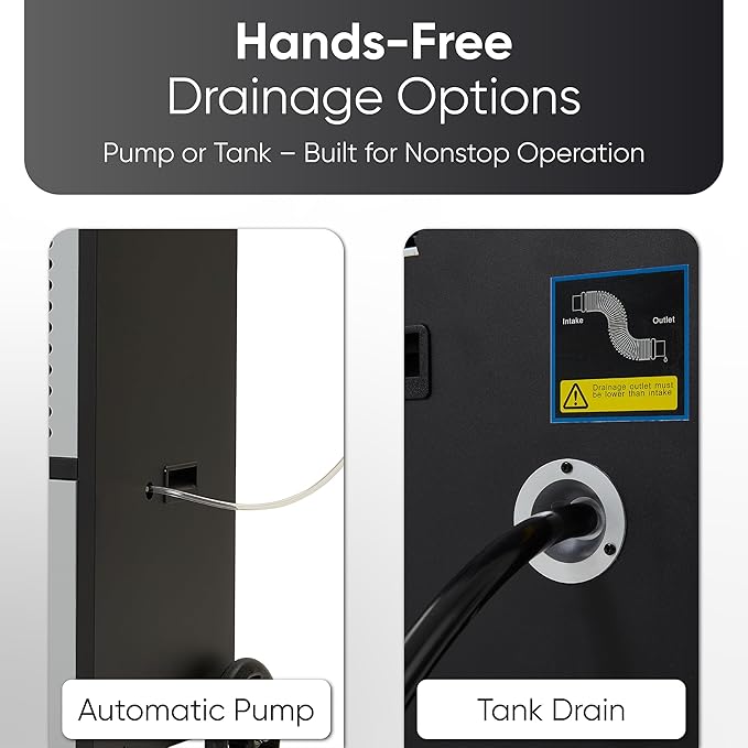 350 Pints Commercial Dehumidifier for Basements & Industrial Spaces – Built-In Pump, Drain Hose, Continuous Operation, 2-Speed Fan, 30000 Sq Ft Coverage