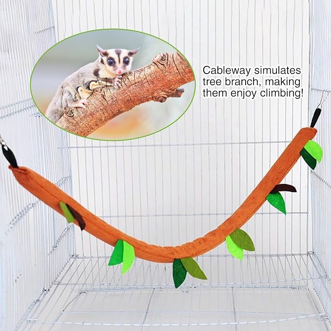 Hamiledyi 5PCS Hamster Hammock Sugar Glider Hammock Set Sugar Glider Cage Accessories Toys Small Animals Hanging Bed Hideout Tunnel Swing Rodent Iqammocking for Small Hamster Rat Gerbil