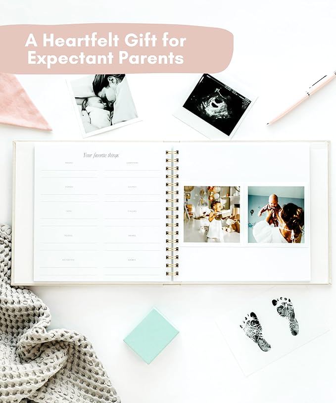 Lamare Baby First Year Book – Baby Memory Book for Girls & Boys - Baby Milestone Book from Pregnancy to Childhood – Cute Baby Book Keepsake Gift