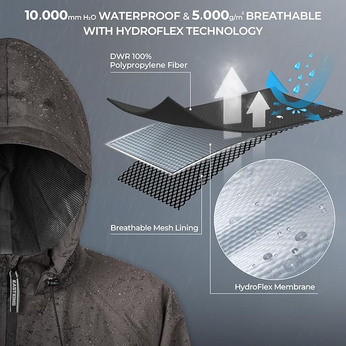 KastKing HydroSense Essential Waterproof Rain Suit for Men and Women, Lightweight, Durable Outdoor Gear for Fishing, Hiking