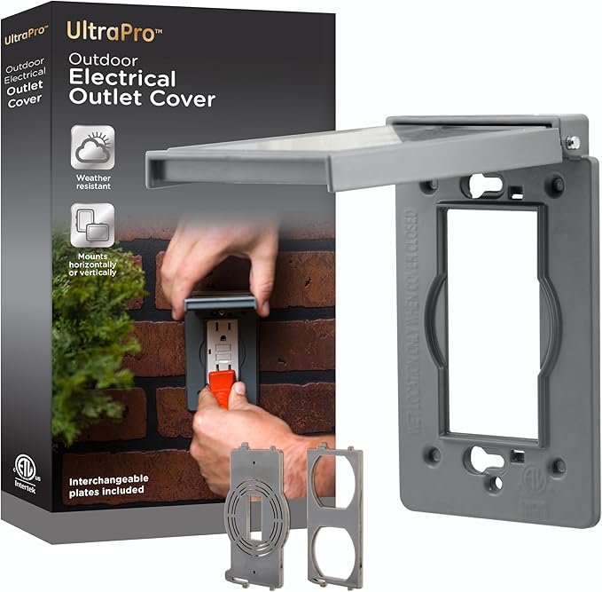 UltraPro Metal Outdoor Electrical Outlet Cover, Heavy Duty Single Gang Outdoor Outlet Cover Weatherproof Enclosure, 82809-T1