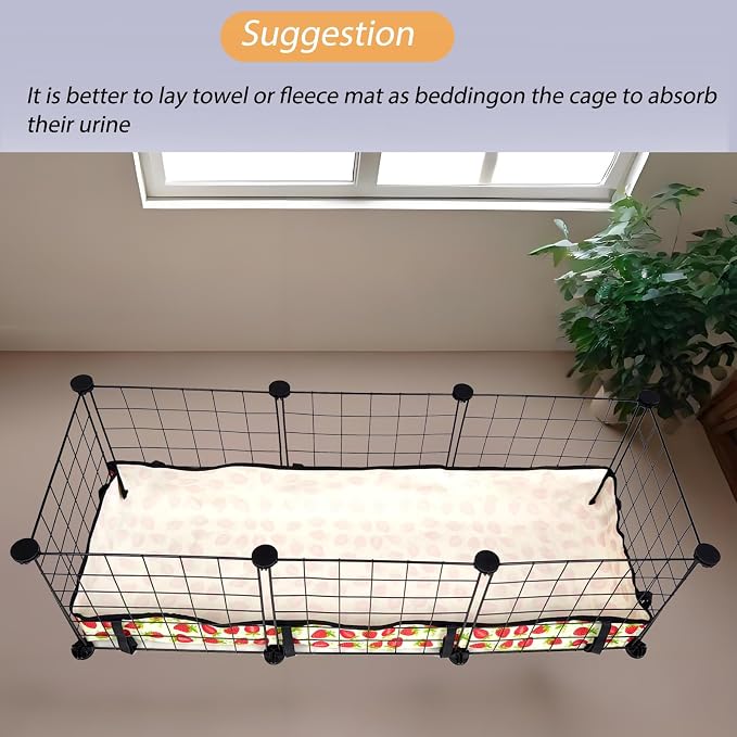 Guinea Pig Cage Liner，Washable Waterproof Oxford Cloth Cage Liners for Small Animals,Hamster Chinchilla Hedgehog Rabbit and Other Small Animals Not Include Cage(12x36 inches)