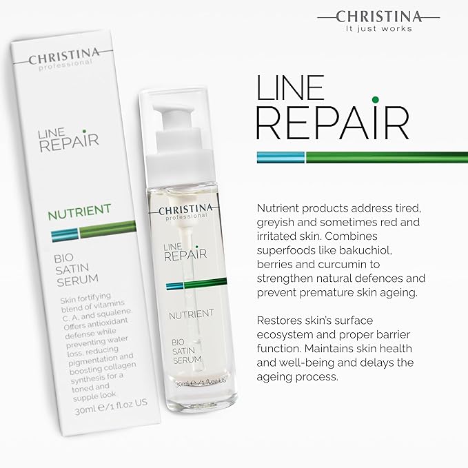 Cristina Nutrient Bio Satin Face Serum - 30 ml - Squalane, Vitamin A and Vitamin C Serum for Face for Even, Radiant Glow and Firmer Complexion - For Dry, Normal and Sensitive Skin
