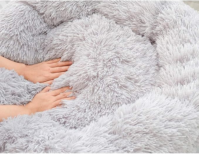 Plush Calming Donut Dog Bed for Small to Medium Dogs, 28 Inch Round Pet Bed | Soft Faux Fur Puppy Bed with Raised Rim for Curling and Head Support; Washable Round Pet Bed for Small to Medium Dogs or Cats