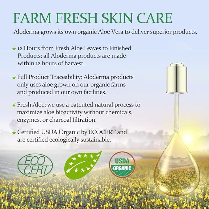 Aloderma Soothing Face Cream Made with 75% Organic Aloe Vera - Calming Facial Cream with Squalane & Vitamin E for Dry, Sensitive Skin - Reduces Redness, Helps Protect Damaged Skin, 50g/1.76oz