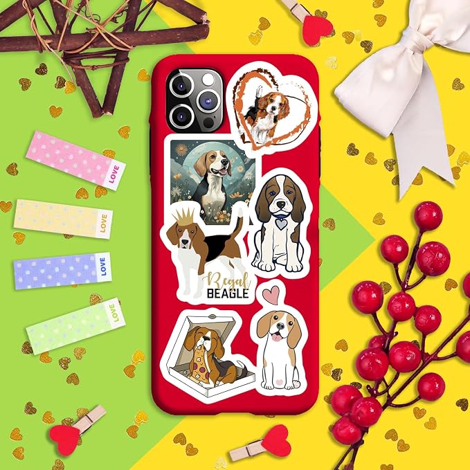 100Pcs Beagle Stickers for Water Bottle and Laptop - Dog Lover Party Supplies & Decorations, Waterproof Vinyl Puppy Decals, Cute Beagle Stickers Laptop Decals, Gifts for Women & Men