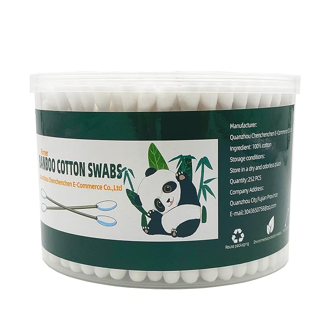 Thick Cotton Swabs,XL Size Natural Bamboo Cotton Buds,Organic Biodegradable, Large Double Tips Swabs, Extra Absorbent Cotton Swabs For Cleaning