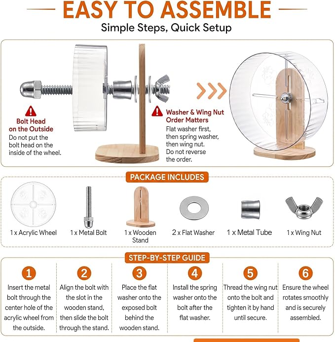 18 Pcs Hamster Cage Accessories Silent Hamster Wheel 15 Toys Set | Maze Wood House and Water Bottle Set for Rat Mice Small Animals Habitat Decor Enrichment Starters(Fun Interactive Style)