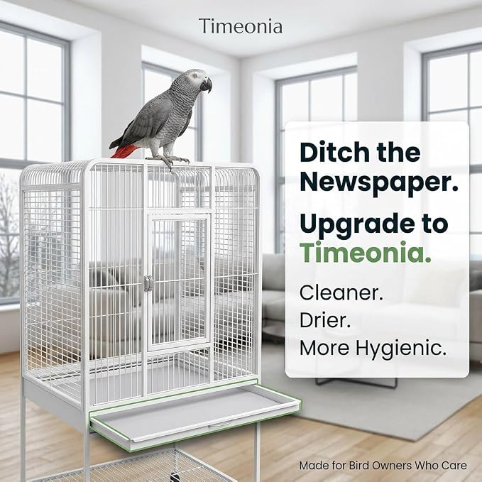 XL Bird Cage Liners 23.6x35.4 20-Pack Bamboo Charcoal Large Parrot | 7 layer odor control waterproof leak proof backing quick daily cleanup large parrot cage coverage