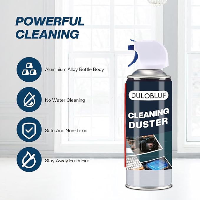 Compressed Air Duster : Air Duster for PC Cleaning - Computer Air Duster Blower for Laptop - Reusable Car Dusters Airduster