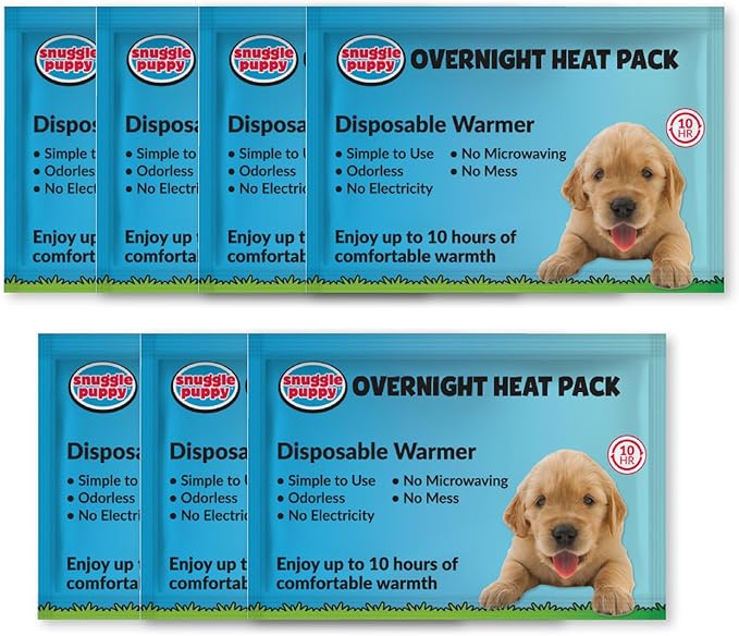 Snuggle Puppy Replacement Overnight Heat Packs - 7 Odourless, Long Lasting Disposable Heat Packs Made with All Natural Ingredients