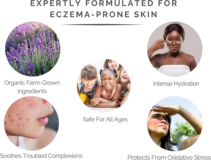LAVENDER LANE Eczema Therapy Cream, 9 oz - Soothes Troubled Complexions, Intense Hydration, Organic Botanicals, Hypoallergenic