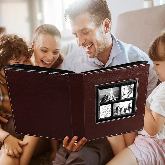 Ywlake Photo Album 4x6 600 Pockets Photos, Extra Large Capacity Family Wedding Picture Albums Holds 600 Horizontal and Vertical Photos Brown