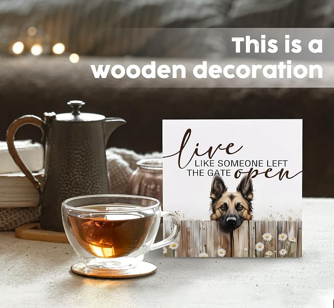 Belgian Malinois Signs - Farm Cottagecore Animal Office Kitchen Bedroom Decor,Rustic Farmhouse Live like Someone Left the Gate Open Home Decor Signs,Belgian Malinois Gifts for Women,6x6