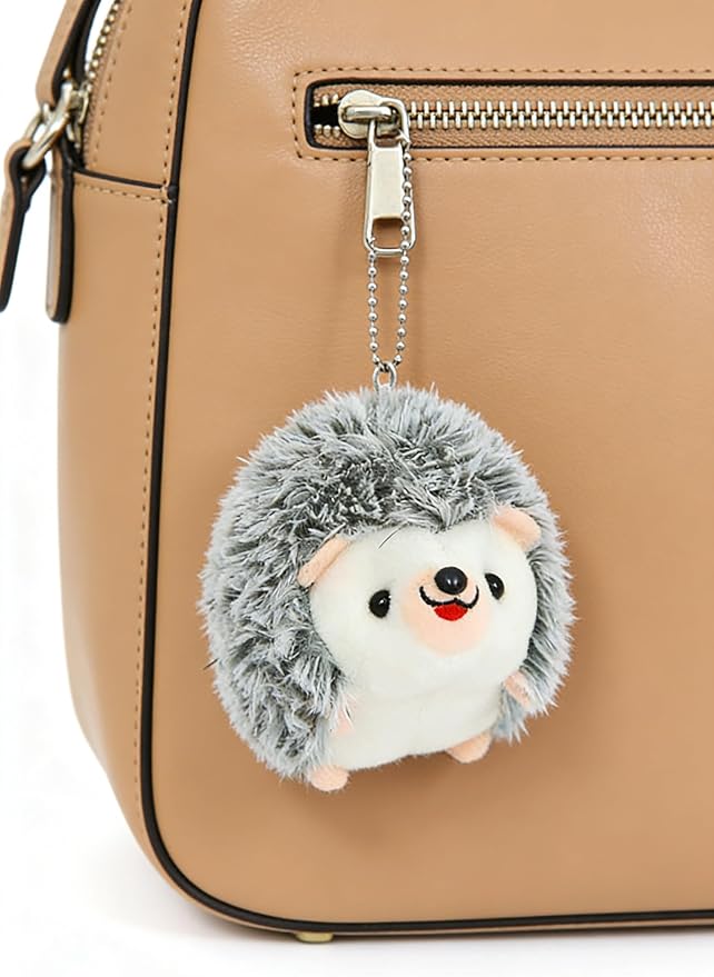 Cute Hedgehog Plush Keychain Bag Pendant, 3.93 x 3.93 Inches, Adult Accessory