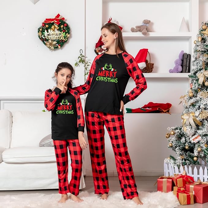 TEERAPHIQUE Christmas Pajamas for Family,Family Holiday Pajamas Matching Sets,Xmas Jammies for Couples