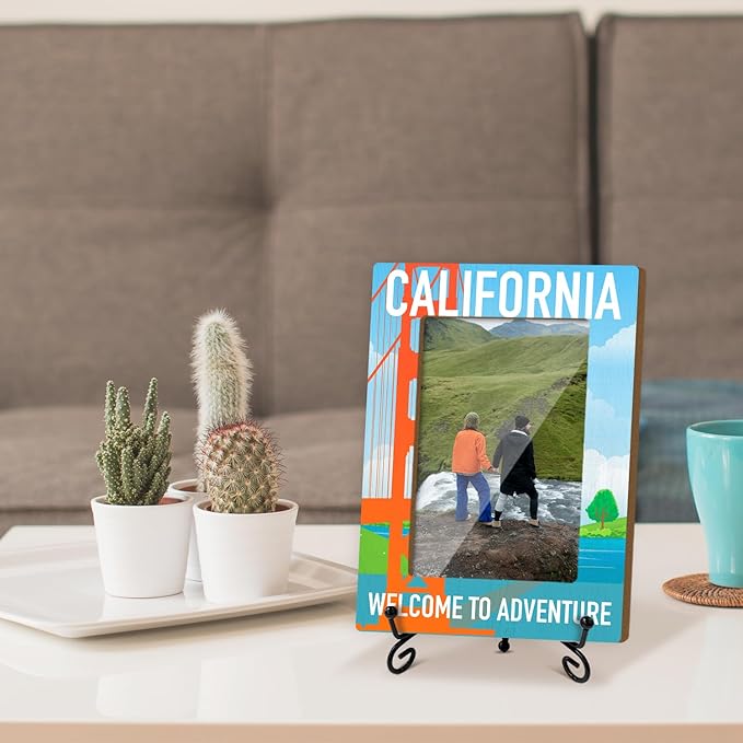 California Souvenirs Wood Photo Frame Wedding Honeymoon Vacation Gifts for Couple Tabletop Display 4 x 6 Picture Frame Gifts for Friends BFF, California Home Office Desk Holiday Decorations -22