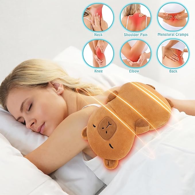 Capybara Microwavable Heating Pad for Kids Women,Cute Animal Microwave Heating Pad for Cramps & Period Pain Relief with Lavender Scented,Heated Pad for Neck Knee,Warmer Pad for Birthday Mother's Day