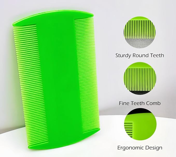Yumflan 5 Pack Fine Tooth Flea Comb for Cats, Dogs & Puppies | Double Sided Design, Assorted Colors, Durable Plastic, Smooth Rounded Teeth, Easy to Clean, Ideal for Daily Grooming