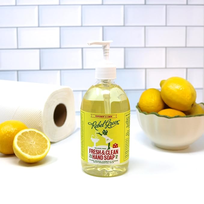 Rebel Green Fresh & Clean Hand Soap Refill - Moisturizing Natural Liquid Hand Soap Refill for Bathroom & Kitchen - (1 Gallon Refill Bottle)