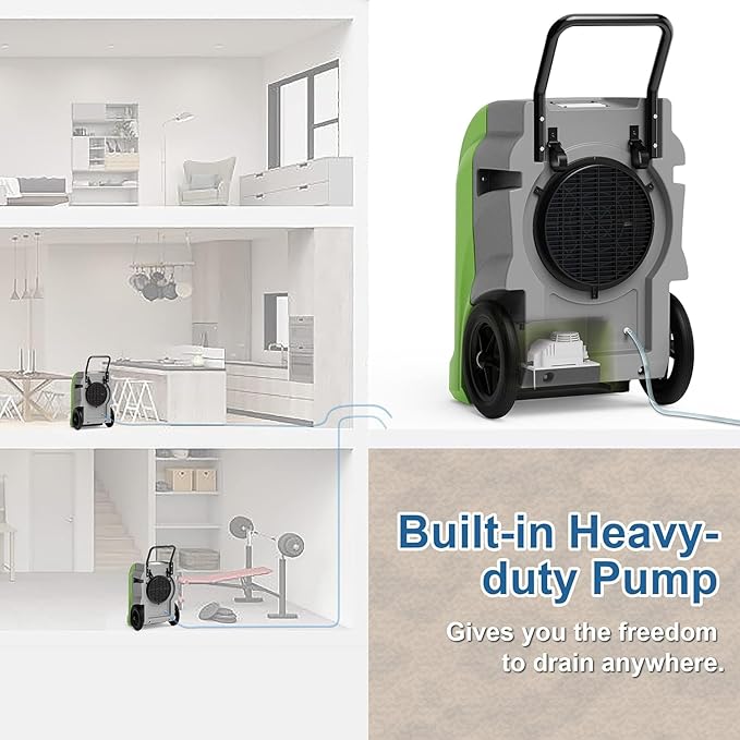 AlorAir 270 Pints Commercial Dehumidifiers for Large Room or Basements, Industrial Large Dehumidifier with Pump and Drain Hose, Water Damage Restore, Limited 5 Years Warranty