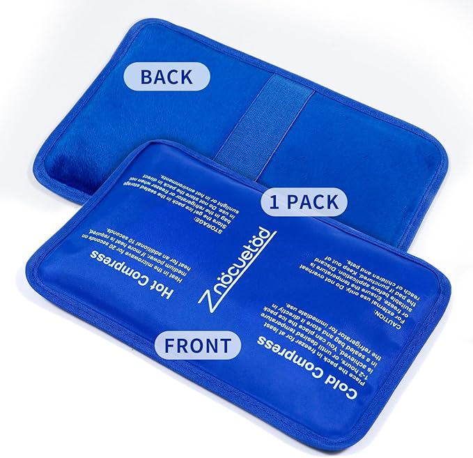 Gel Ice Pack for Injuries Reusable Soft Freezer Ice Bag with Strap- Hot Cold Compress Packs for Swelling Bruises Surgery Knee Shoulder Foot Back Ankle Neck Elbow Wisdom Tooth-1 Pack