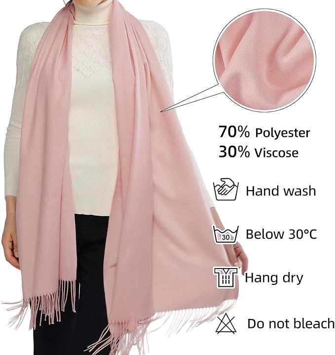 RIIQIICHY Women's Scarf Pashmina Shawls and Wraps for Evening Dress Bridesmaid Wedding Bridal Winter Warm Long Large Scarves