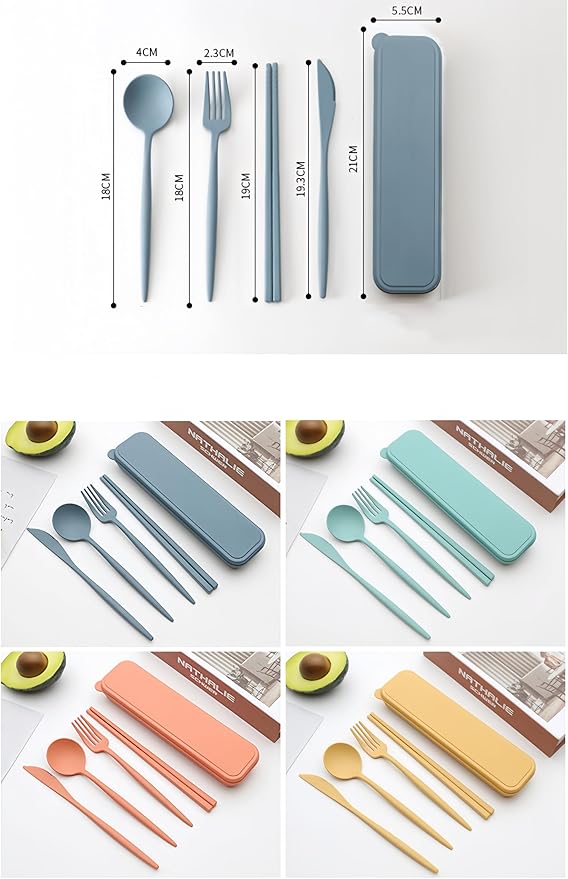 Custom Cutlery Set，Portable Knife Fork Spoons Tableware，Reusable Travel Utensils Set with Case，Personalized Gifts，eco- friendly gift，School, Office gifts, Mother's day gift