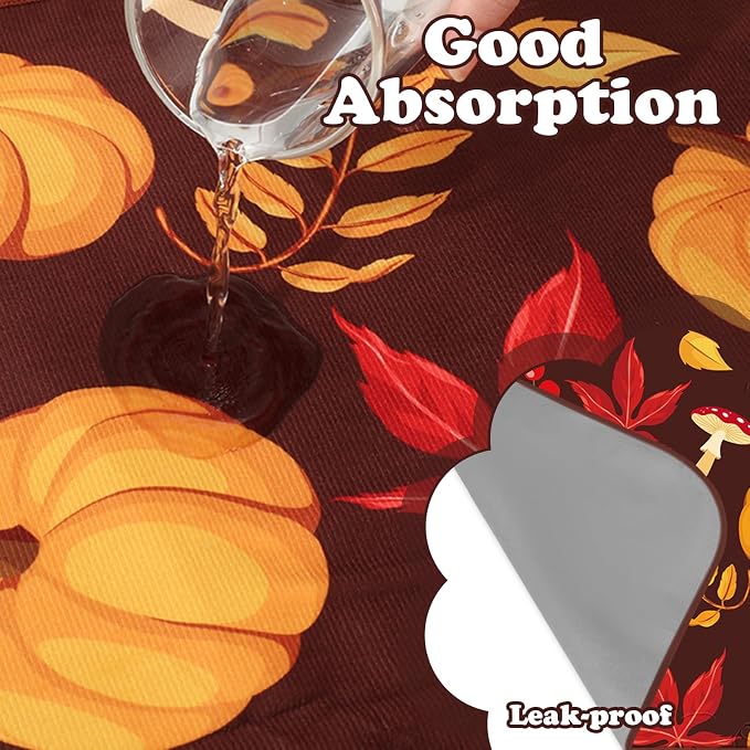JarThenaAMCS 3 Pcs Guinea Pig Cage Liner Reusable Bunny Squirrel Mat Fall Maple Leaves Pumpkin Washable Small Animal Pee Pads for Autumn Rabbit Hamster Chinchilla Ferret Accessory, 24 x 47 in