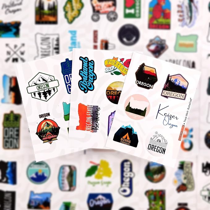 Oregon Stickers and Decals for Water Bottles & Laptop, Scrapbook - Oregon Gifts and Souvenirs Laptop Decals, Gifts for Women & Men