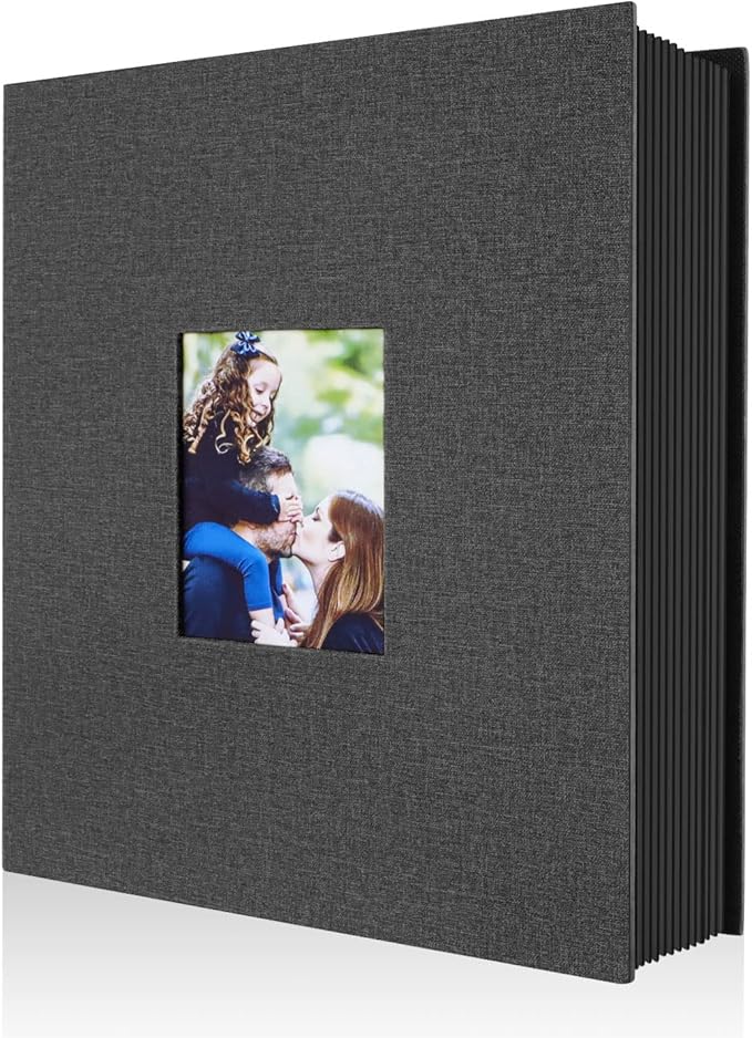 Ywlake Photo Album 4x6 400 Pockets, Linen Photo Albums Holds 400 Vertical Pictures Only Black
