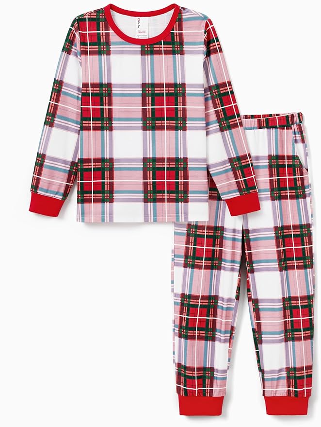 PATPAT Christmas Family Matching Pajama Sets Includes Christmas Socks - Perfect for Family Photos & Holiday Celebrations