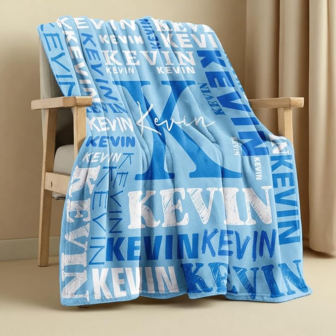 Personalized Blankets for Teen Girls Boys - Printed in USA, Custom Blanket with Kids Names, Ultra-Soft Flannel Monogrammed Baby Throws Blankets, Customized Christmas Brithday Gifts for Adults